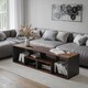 image 2 of Shelby Abstract Large Double Coffee Table With Storage Shelves TV Stand 160cm | Multi | Rustic Brown/Black