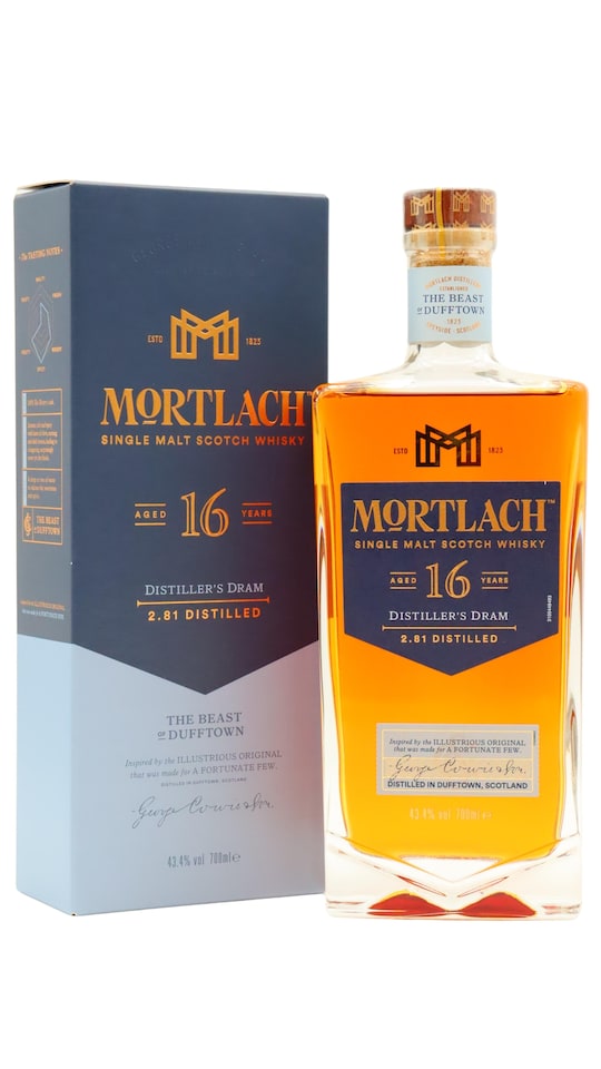 Mortlach Distillers Dram Speyside Single Malt Scotch 16 year old Whisky