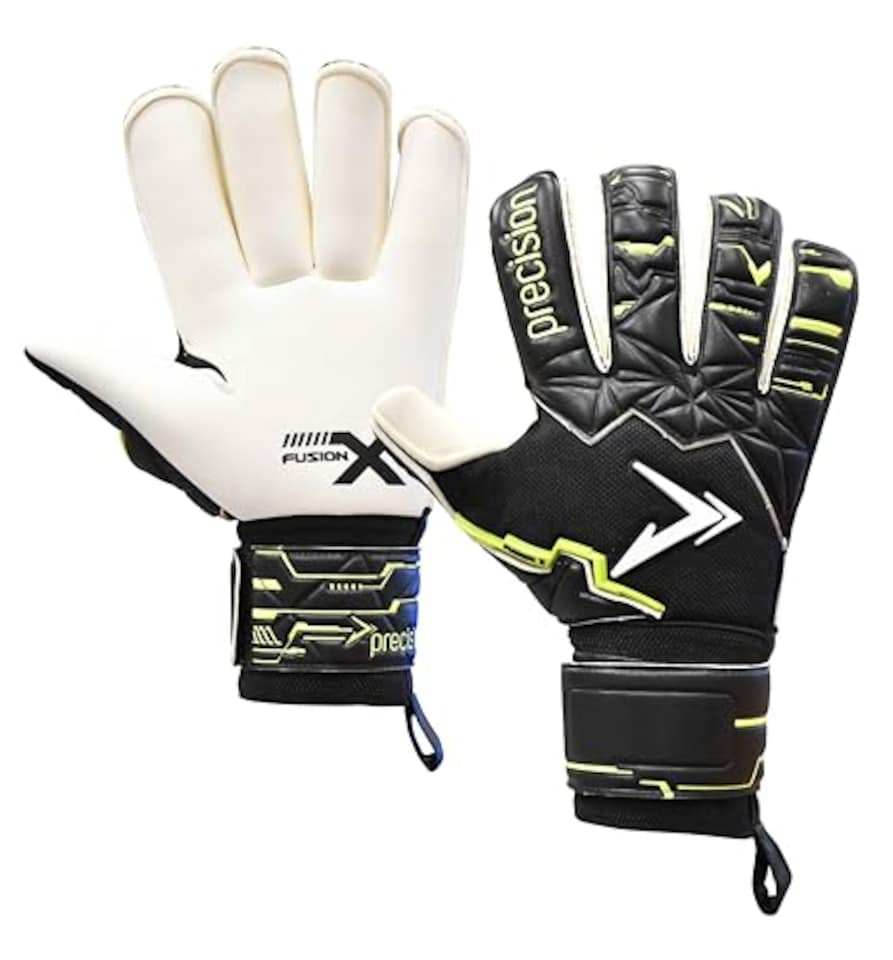 image 1 of ​​Precision Fusion X Pro Roll Finger Giga Professional Football Junior Goalkeeper Gloves, Black, 6