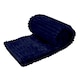image 1 of Waffle Shaped Electric Blanket Heated Fleece Over blanket Throw Machine Washable Remote Timer Control Heat Settings | Blue | Navy