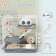 image 4 of PawHut 3-Tier Hamster Cage, Gerbil Cage for Dwarf Hamsters, 45 x 30 x 45 cm | Grey