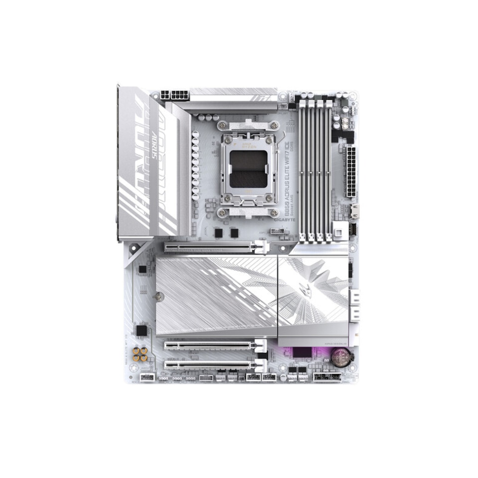 image 1 of Gigabyte B850 AORUS ELITE WIFI7 ICE AMD AM5 Socket Motherboard, ATX, 4x DDR5 Slots, 3x M.2 Sockets, 2x USB-C Port, Fitted I O Shield, 2.5GbE LAN, Wi-Fi 7, 1x DisplayPort   1x HDMI Port