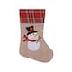 image 1 of Snowman Design Christmas Stocking  Fun Character Stocking for Fireplace & Christmas Home Decor