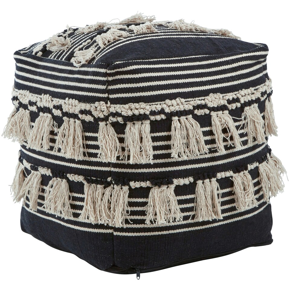 image 1 of Interiors by Premier Cefena Black Pouffe Black