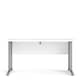 image 2 of Prima Desk 150cm in White with Silver Grey Steel Legs