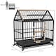 image 7 of PawHut 48" Heavy Duty Dog Crate on Wheels w/ Removable Tray, Openable Top