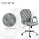 image 6 of Vinsetto Office Chair PU Diamante Padded Ergonomic 360° Swivel Grey