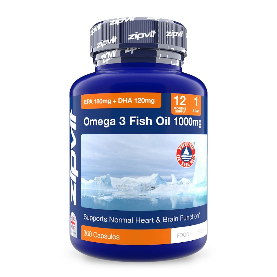 image 1 of Zipvit Omega 3 1000mg, Heart, Brain & Vision Support, 360 Softgels, 12-Month Supply