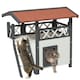 image 1 of PawHut Outdoor Cat House w/ Balcony Stairs Roof, White