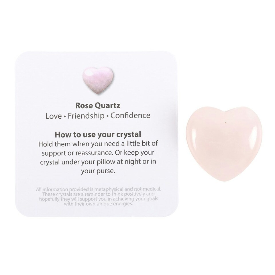 image 1 of Something Different I Love You Rose Quartz Heart Crystal - Pink - One Size