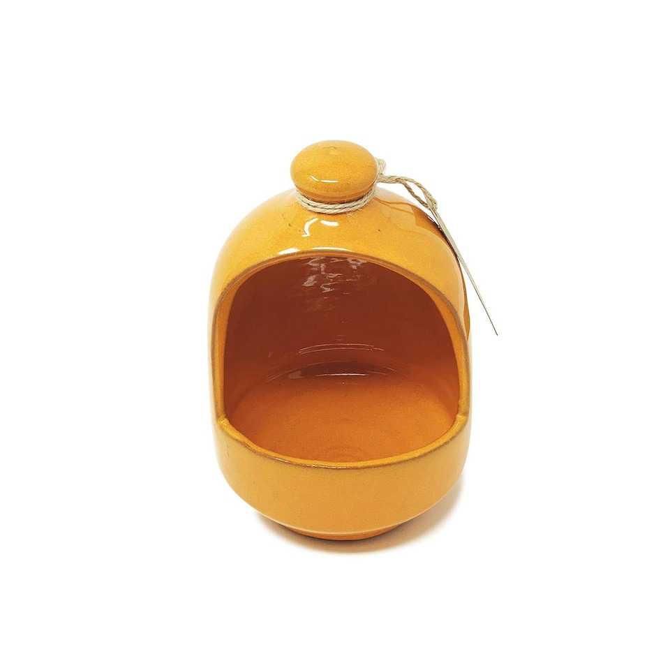 image 1 of Verano Spanish Ceramics Selena Glazed Salt Pig - 11cm Orange