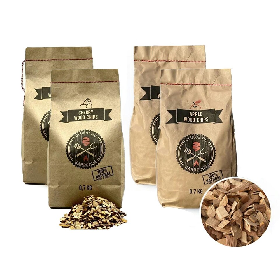 image 1 of Smoking BBQ Wood Chips - 2 x Apple & 2 x Cherry