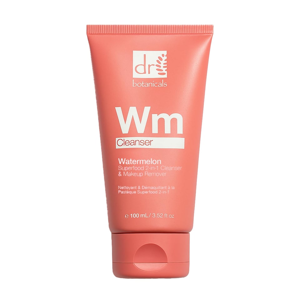 image 1 of Dr. Botanicals Watermelon Anti-Ageing 2-in-1 Cleanser with Glycolic Acid, Salicylic Acid 100ml for Acne, Blemishes, Large Pores, Dullness