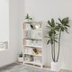 image 1 of Wide Shelf Tier Wooden Bookcase Shelving Modern Open Display Storage Cabinet | White | White 5 Tier Wide | 1