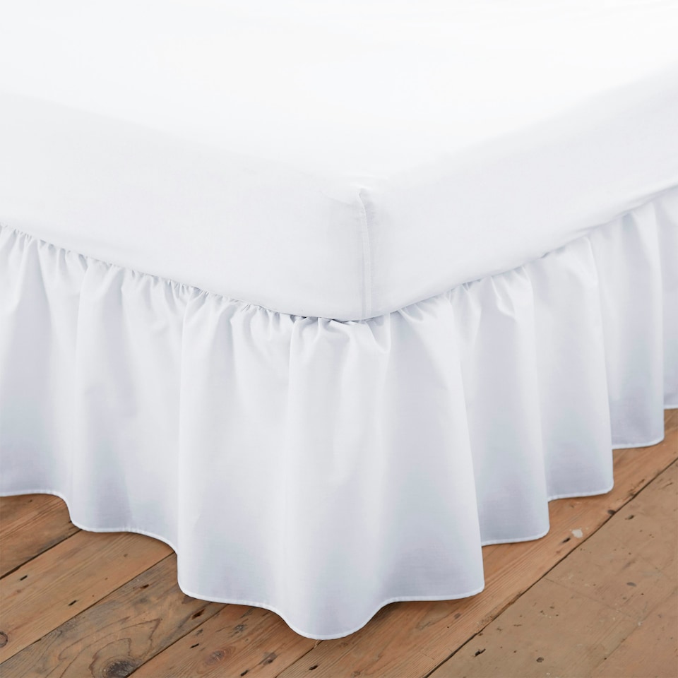 Charlotte Thomas Double Platform Valance Sheet Frilled - White  - 137 x 190cm White | White | Double