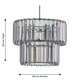 image 7 of Clint - Smoked Acrylic Crystal Two Tier Easy Fit Pendant Shade | Grey | Chrome | Medium | 1