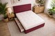 image 3 of Divan Bed Set Headboard and Footboard with Mattress 4ft Small Double Maroon Suede Storage No Drawers