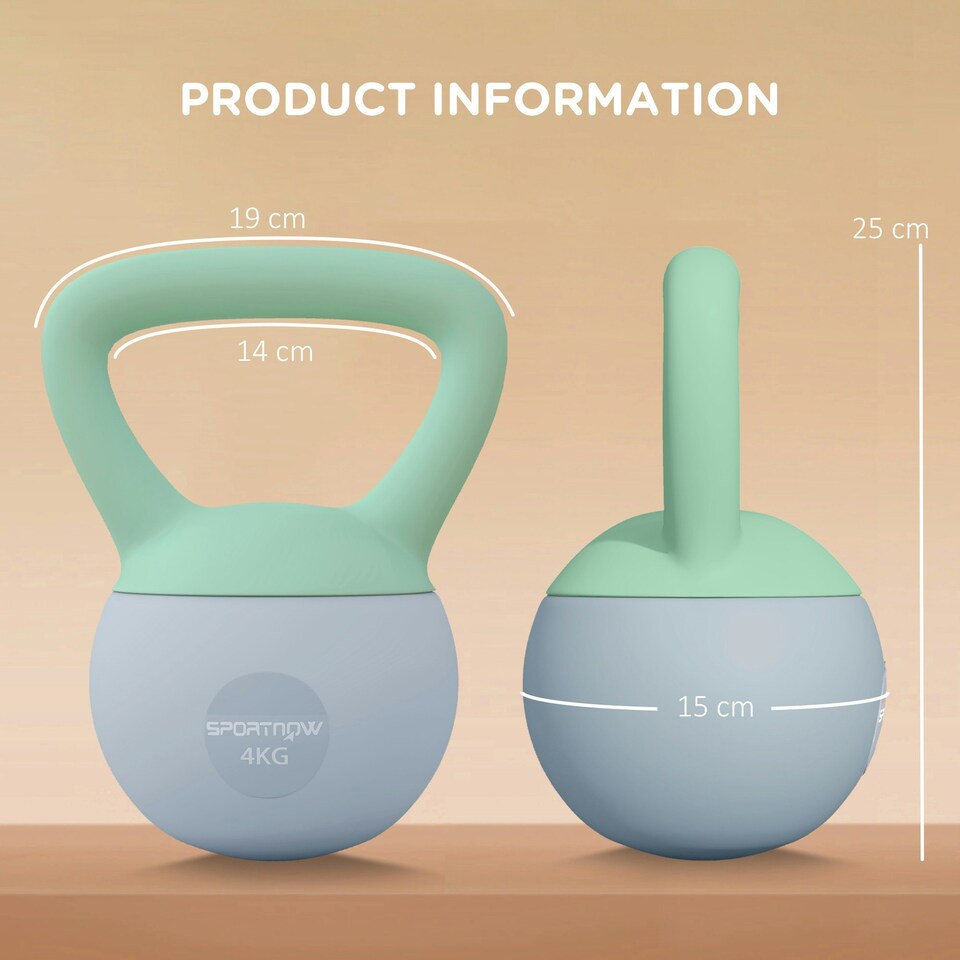 image 1 of SPORTNOW Kettlebell with Soft Body and Non-Slip Handle