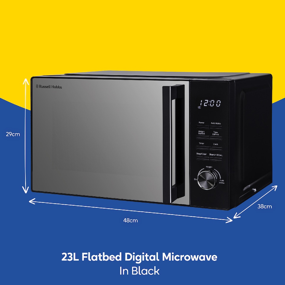image 1 of Russell Hobbs RHFM2365B 23L Flatbed Digital Microwave in Black