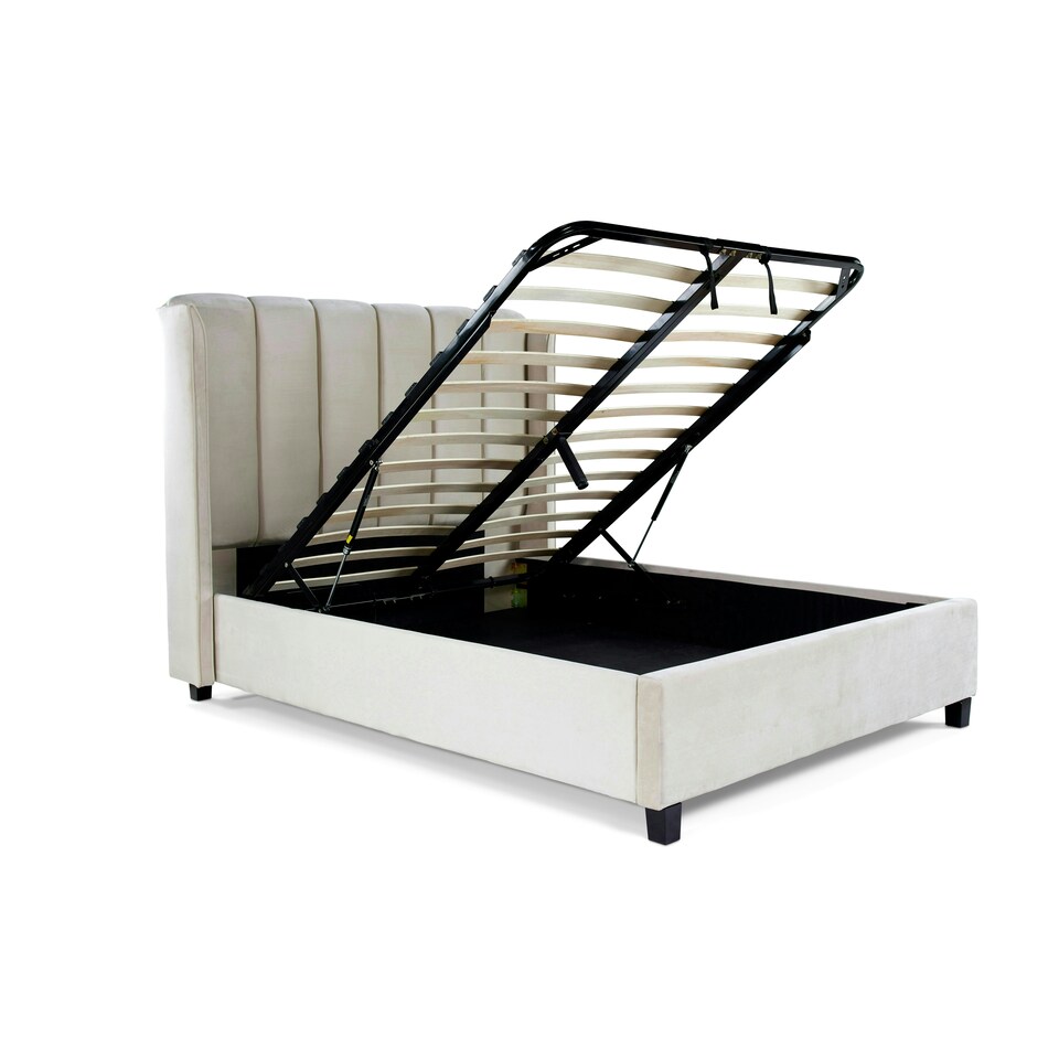 image 1 of Aurora Warmstone Velvet Ottoman Bed And Memory Maestro Memory Foam Mattress Double N/A