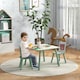 image 2 of ZONEKIZ Kids Table and Chairs, Children Desk with Two Chairs, Three Piece | Green