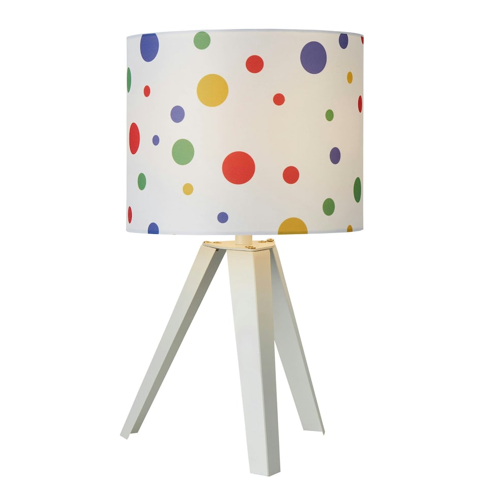 image 1 of BHS Glow Kid's LED Dots Tripod Table Lamp, White