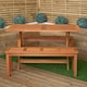 image 2 of Outdoor 4 Person Rectangular Wooden Garden Dining Table with 2 Benches