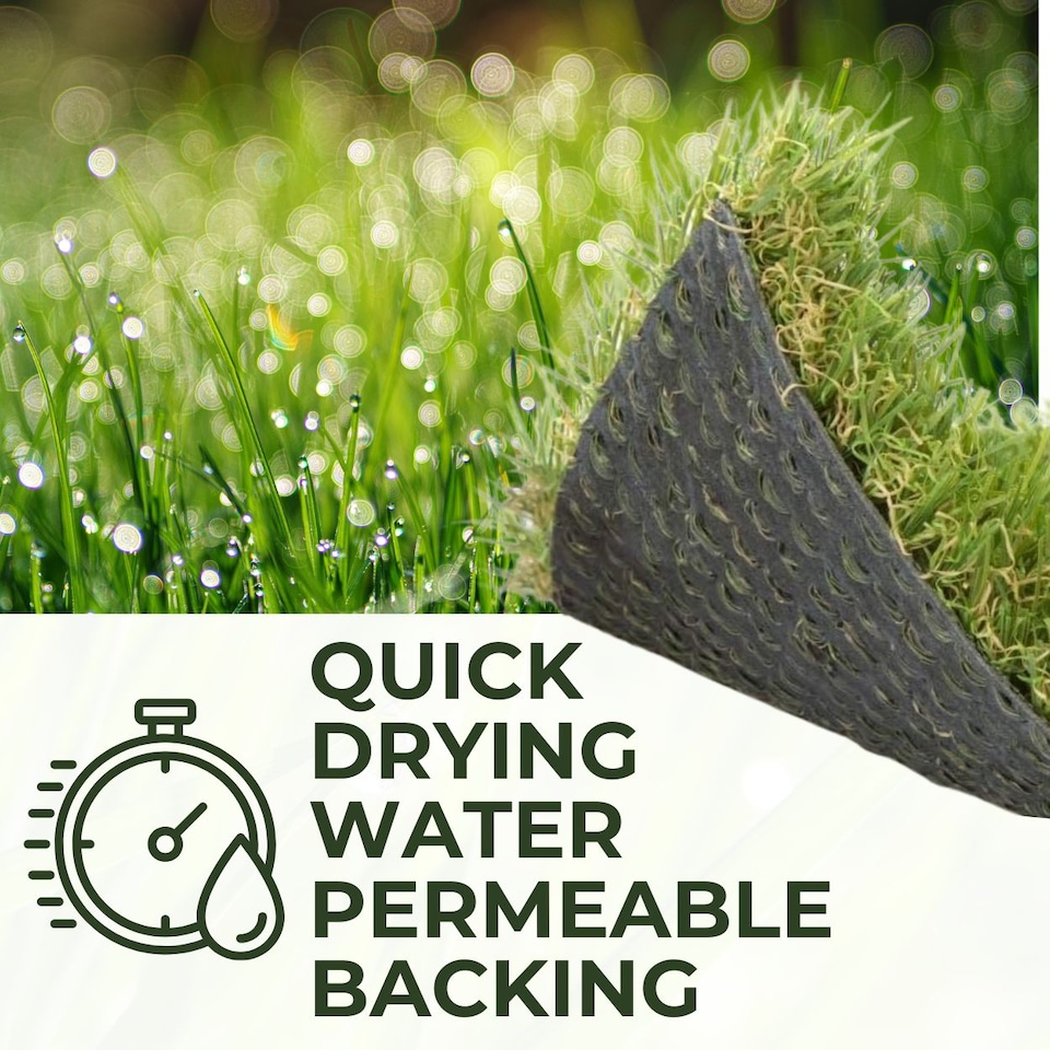 image 1 of 25mm Artificial Grass - 3m x 8m  - Natural and Realistic Looking Fake Lawn Astro Turf | Green | 3M x 8M | 1