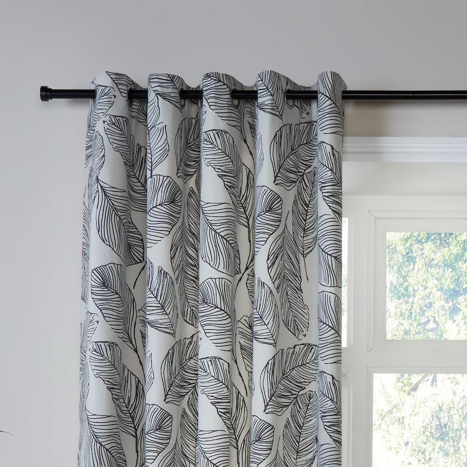 image 1 of Fusion Matteo Eyelet Curtains Black