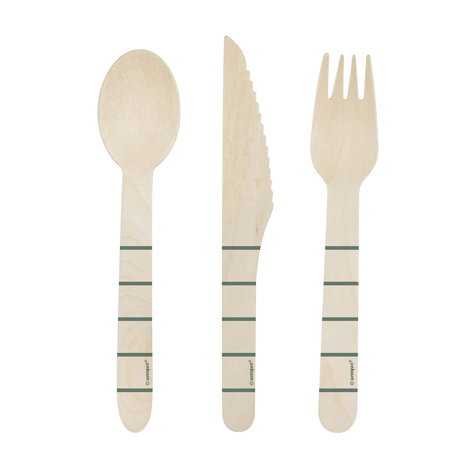 BOTANIC STRIPEP WOODEN CTLRY SET - UNIQUE N/A