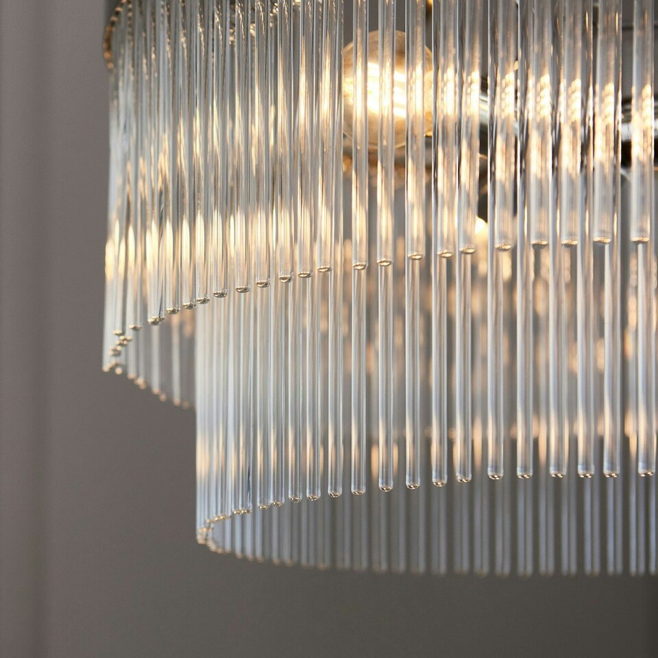image 1 of Marietta 5 Light Multi Arm Lamp Ceiling Pendant Bright Nickel