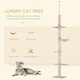 image 2 of PawHut Floor to Ceiling Cat Tree 5-Tier Climbing Tower Scratching Post Beige