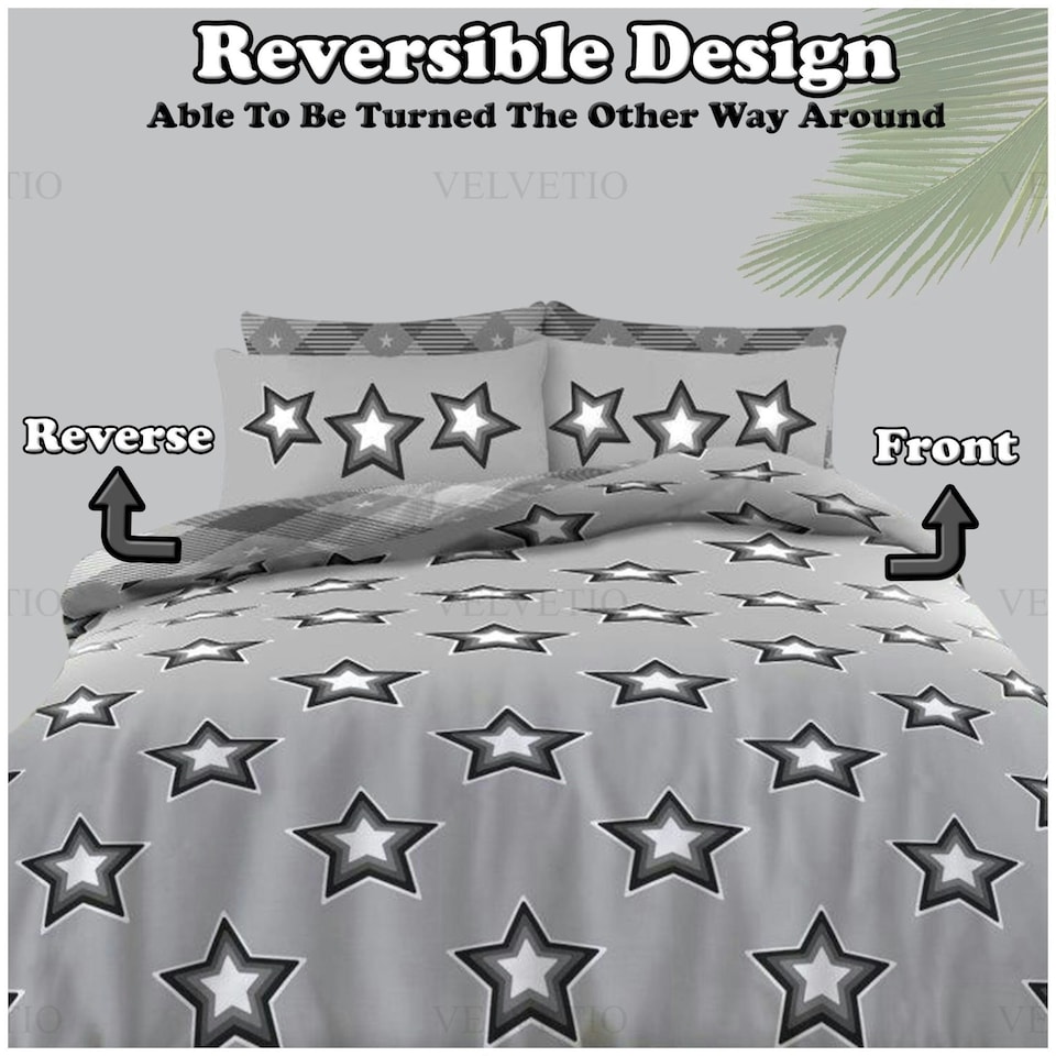 image 1 of VELVETIO Sammy Complete Duvet Cover Set with Fitted Sheet Printed Bedding Quilt
