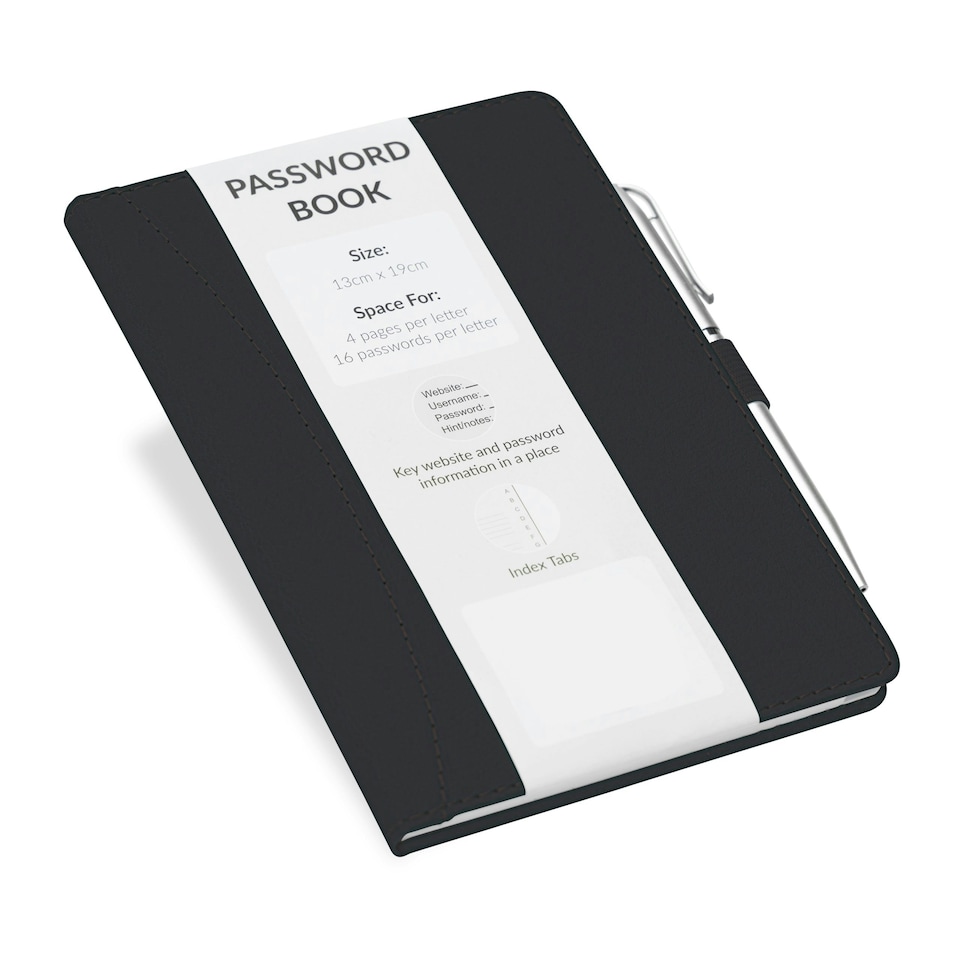 image 1 of Black Password Book & Pen