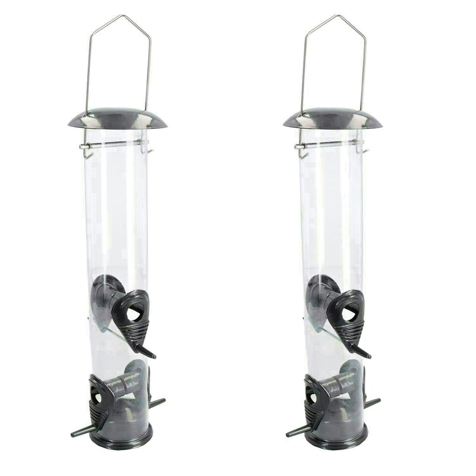 image 1 of 2pk Large Deluxe Bird Feeder Seed Holder Hanging Feeding Station Wild Birds