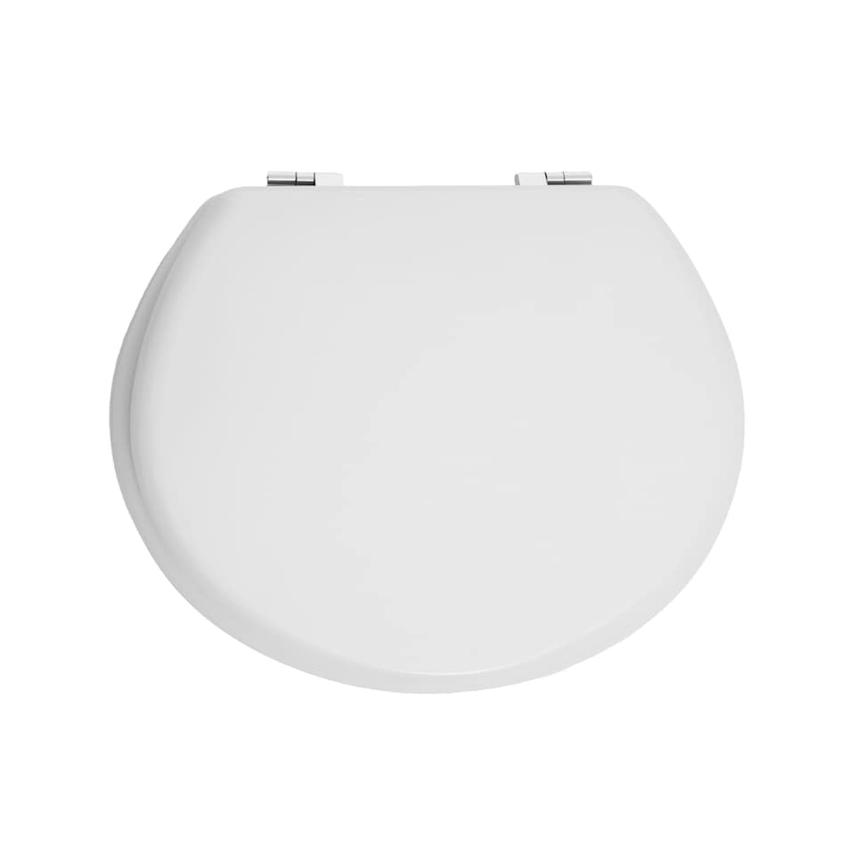 image 1 of Interiors by Premier Luxe Matte White Toilet Seat, Sturdy Oval Toilet Seat With Zinc Alloy Hinges, Reliable Bathroom Seat