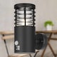 image 6 of Set of 2 Bloom - Black IP44 Outdoor Motion Sensor Wall Lights | Black | Clear | 2