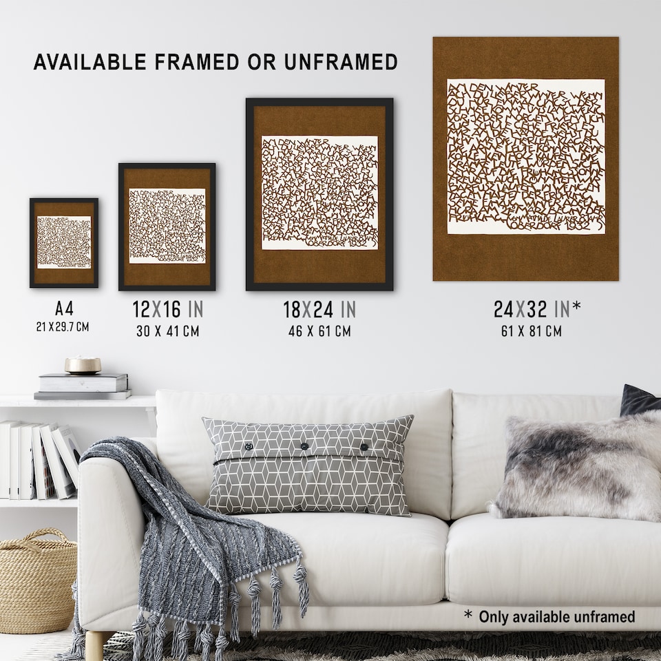 image 1 of Winter Typography Painting Reijer Stolk Framed Wall Art Print 12X16"