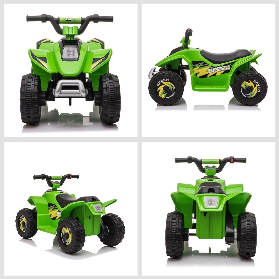 image 1 of HOMCOM 6V Kids Electric Ride on Car All Terrain Vehicle Toy Quad Bike with Forward Reverse Functions Toddlers for 18-36 Months Old Green