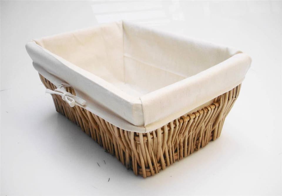 image 1 of Wider Large Big Deep Lined Kitchen Wicker Storage Basket Xmas Hamper Basket Extra Large 52 x 40 x 21 cm | Brown | Brown
