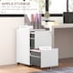 image 3 of Vinsetto 2-Drawer Vertical Filing Cabinet with Lock and 5 Wheels, Steel Mobile File Cabinet, for A4, Legal and Letter Size, Pre-Assembled Body, White