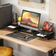 image 2 of HOMCOM Dual Monitor Stand Riser with Adjustable Length and Angle, Black