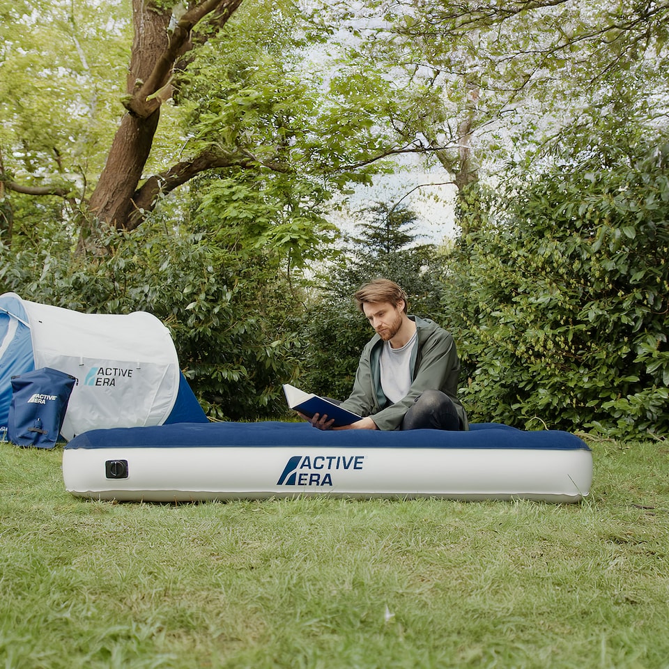 image 1 of Active Era Double Size Camping Air Bed - Navy White