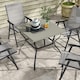 image 2 of Outsunny Garden Dining Table w/ Umbrella Hole, Dining Table for 4