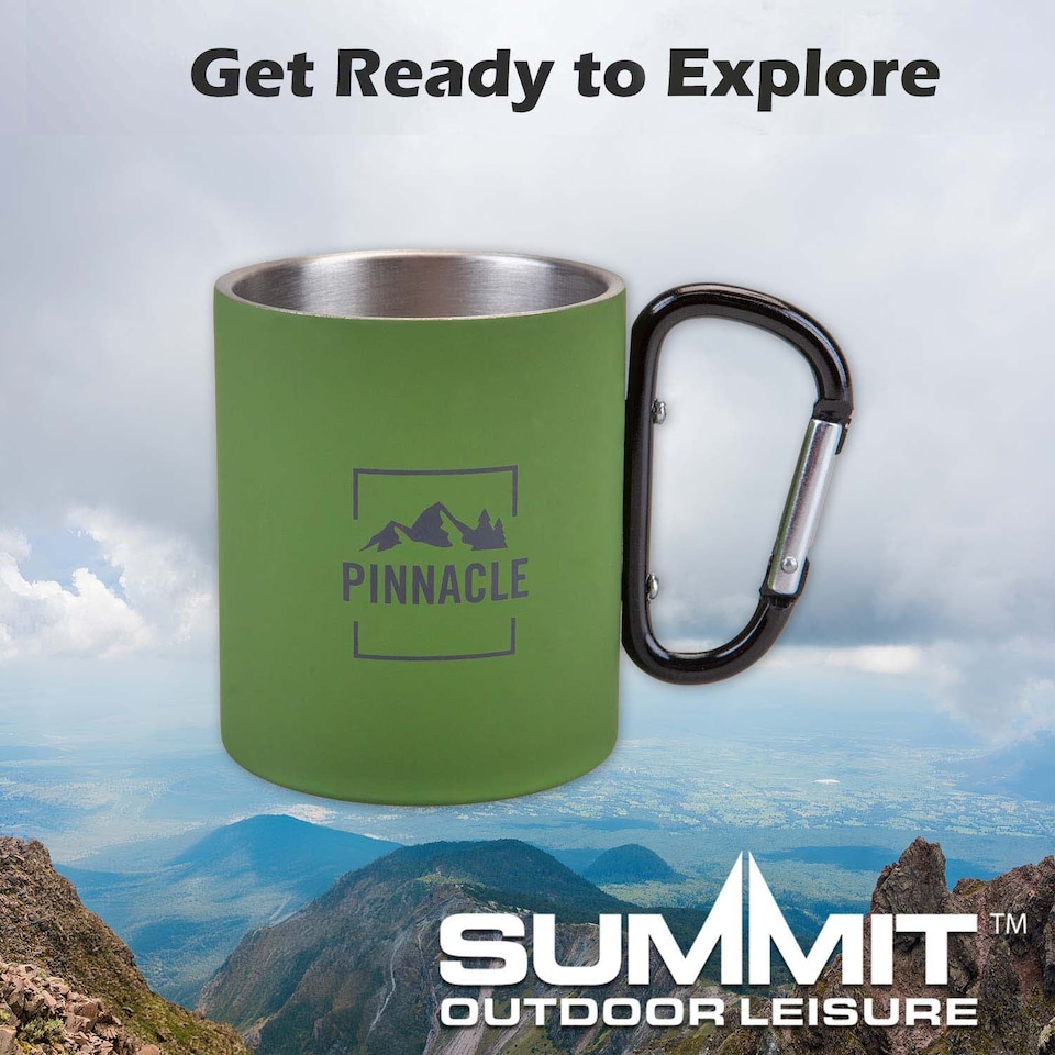 image 1 of PMS Carabiner Handle Mug Classic Style Rubberised Finish Green