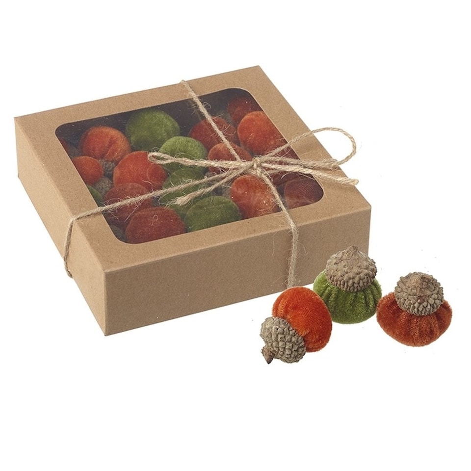 Heaven Sends Halloween Multicoloured Velvet Acorn Decorations