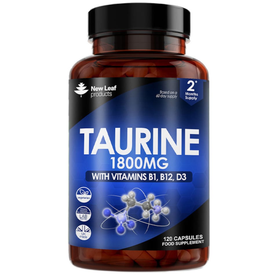 image 1 of Taurine Capsules - 1800mg Caps + Vit B1, B12 & D3