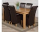 image 2 of Oslo 180 x 90 cm Large Oak Dining Table and 6 Montana Leather Chairs | Brown | Brown