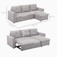 image 7 of HOMCOM 3 Seater Sofa Bed, Convertible Pull Out Sofa with Storage, Grey