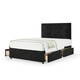 image 1 of Neptune Spring Black Naples Velvet 4 Drawer Divan Set And Valencia Headboard Double